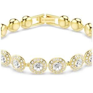 Swarovski Una Angelic bracelet Round cut, Pavé, White, Gold-tone plated*NEW